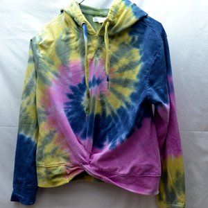 C&C California Twist Front Tie Dye Hoodie Small